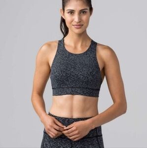 Lululemon Fast and Free Bra(Nulux) Soundwave Alpine white black  Size:6